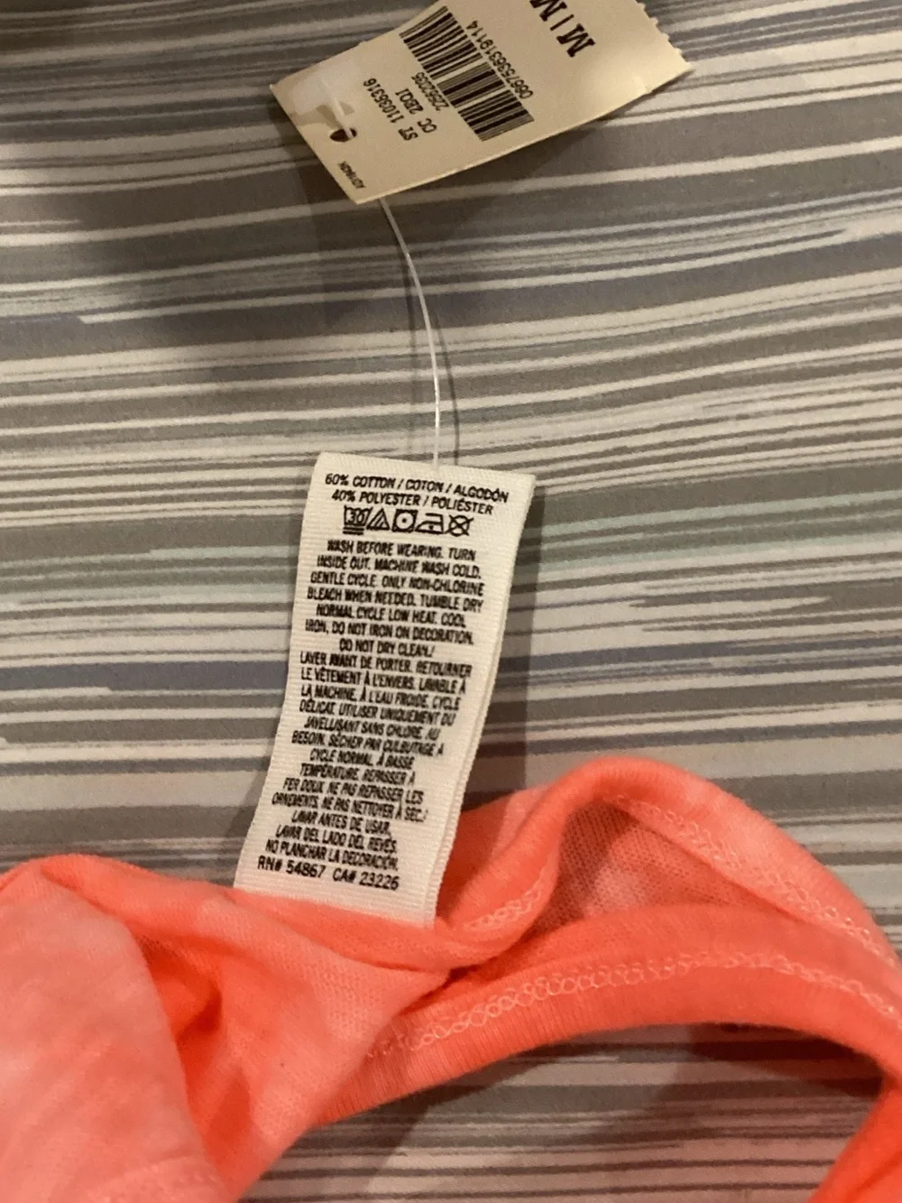 PINK Victoria's Secret Coral Tie-Dye 'I HATE MONDAYS' Racerback Tank slip PJs